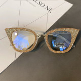 2021 Vintage Retro Rhinestone Cat Eye Shades Sun Glasses Sunglasses For Women