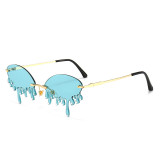 Wholesale 2021 Fashion Eyewear Personalized Rimless Diamond Drip Sunglasses Bulk