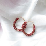 Fashionable Women luxury Diamond Korean Colorful Bling Crystal Earrings Hoop