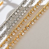 Fashion Gold Plated Square Rhinestone Earrings