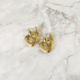 Wholesale Statement Gold Thick Triangle Hoop Female Brass Chunky Fashion Personality Geometric Earrings