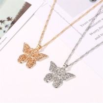 Trendy Women Statement Dainty Silver Jewelry Fashion Designer Charms Necklaces Gold Butterfly Pendant Necklace Chain