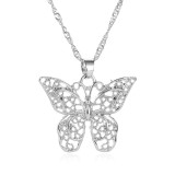 Trendy Women Statement Dainty Silver Jewelry Fashion Designer Charms Necklaces Gold Butterfly Pendant Necklace Chain