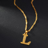 Wholesale Dainty Gold Plated Pendant Necklaces Statement Jewelry Alphabet Initial Letter Necklace