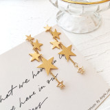 Skinny Gold Star Hanging Earrings