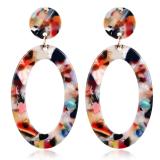 Watercolor Rainbow Elegant Acrylic Large Hoop Acrylic Earrings For Women