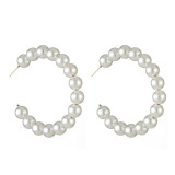 7Cm Big Earrings Pearl Earring Hoop Diy