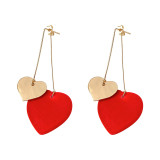 7.5Cm Red Heart Shape Earrings Cute