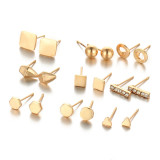 6 Pairs/Lot Geometric Polygon Hoop Earring Set