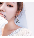 Alloy Cloth Geometric Triangular Vintage Pearl Drop Earrings For Women Gold Vintage Pearl Earrings