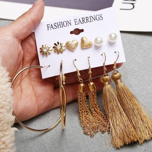 6Pairs/Lot Stud Gold Earring Set