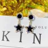 Crystal Star Black Earrings