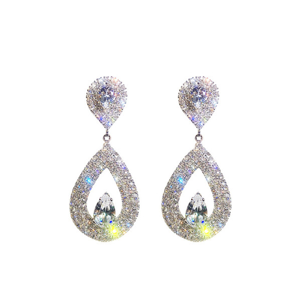 8 Shape Dangle Crystal Large Rhinestone Earrings For Women