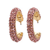 3.2Cm Three Row Open Stud Hoop Earrings Jewelry