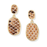 4.9Cm Retro Snakeskin Mosaic Earrings