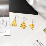 Yellow Cute Hot Cheese Food Earrings