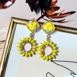 Citrus Splash African American Exaggerated Flower Earrings