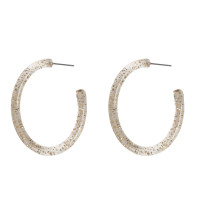 Amp Up Shimmer Clear Lucite Acrylic Glitter Hoop Earrings