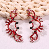 Statement Colorful Shining Animals Crab Drop Earrings