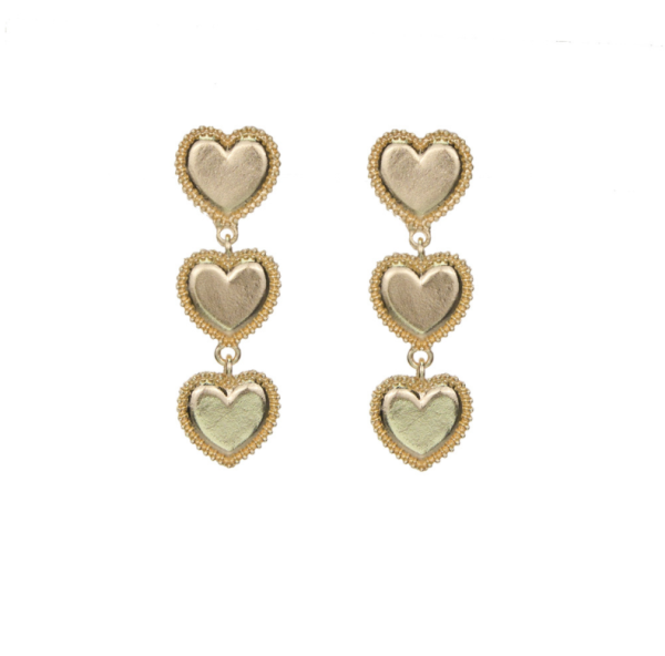 Newest Punk Heart Casting Layered  Dangle Earring Heart Stud Earring Jewelry Styles  For Women