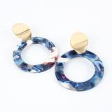 Disc Detail Leopard Pattern Hoop Earrings