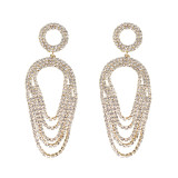 Claw Chain Ear Long Drill Large Rhinestone Inlaid Earrings For Gift