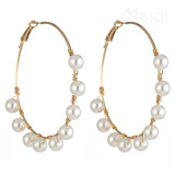 7Cm Big Earrings Pearl Earring Hoop Diy