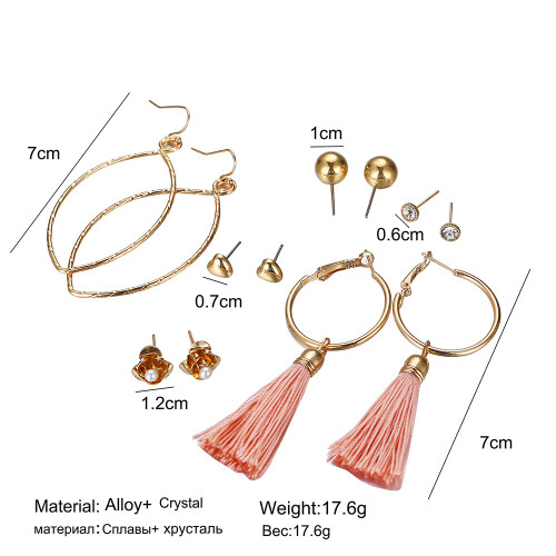 6Pairs/Lot Gold Earring Wire Hoop Gold Plated Hoop Earrings Set