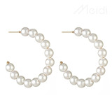 7Cm Big Earrings Pearl Earring Hoop Diy