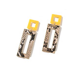 Wholesale European Snake Leather Square  Pendant Earring  Yellow  Stud Earring  Style For  Womens