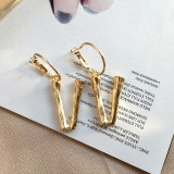 Punk Fashion Alphabet Custom Bamboo Style Letter Earrings For Women