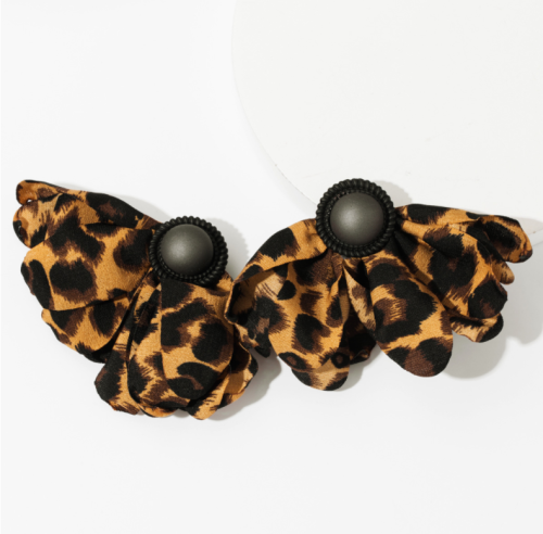 Trendy Newest  Earring Style Luxurious Leopard Fabric  Stud Earring For Women