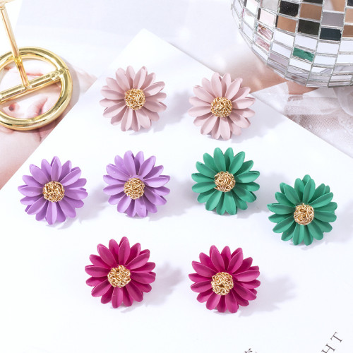 New Flower Resin Stud Earrings Jewelry