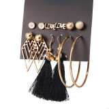 6Pairs/Lot Hoop Tassel Jewelry Sets Earring