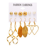 6Pairs/Lot Heart Shape Tassel Earrings Set 2021