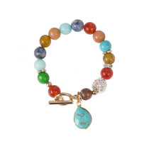 Charm Stackable Handcut Natural Stone Colorful Bangle Agate Bracelet For All