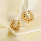 Summer Hottest Titanium Steel Earrings Gold Plated Stainless Steel Twsist Earrings Jewelry For Women