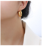 New Trendy Stainless Steel Jewelry 18K Gold Plated Geometric Irregular U Shapped Earrings For Women