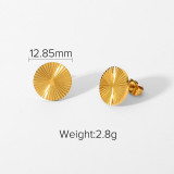 New Small Sun Gold Stud Perfect Jewerly Gold Plated Stainless Steel Sunlight Post Studs Earrings Fashion