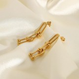 New Trendy Thick Wide U Chain Jewelry 18K Gold Stainless Steel Chunky U Shape Chain Drop Earrings