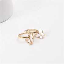 Stainless Steel Jewelry Gold Plated White Shell Butterfly Hoop Statement Earring For Women 2021