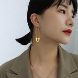 Ins New Arrival Stainless Steel Women Jewelry Drop Earrings Trendy Paper Clip Earrings