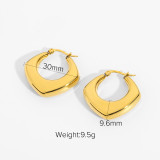 Minimalist 18K Gold Statement Irregular 316L Stainless Steel Vacuum Hoop Earrings Titanium Steel Geometric Huggie Earrings Women