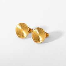 New Small Sun Gold Stud Perfect Jewerly Gold Plated Stainless Steel Sunlight Post Studs Earrings Fashion