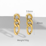 2021 New Trend Long Curb Chain Link Earrings For Women Female Gold Plated Stainless Steel Drop Earring