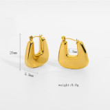 Minimal And Classic Gold Triple Hoop Earrings 18K Gold Plated Stainless Steel Hollow Square Oval Hoop Earrings