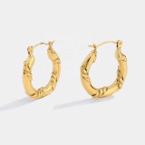 Ins Trendy Titanium Steel Double Twist Earrings Stylish 18K Gold Plated Stainless Steel Hoop Earrings