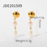 Celi Freshwater Pearl Earring Studs18K Gold Plated Stainless Steel Baroque Pearl Drop Earring Jewelry Sets For Women Winter