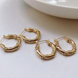 Ins Trendy Titanium Steel Double Twist Earrings Stylish 18K Gold Plated Stainless Steel Hoop Earrings