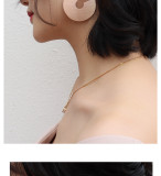 New Trend  Stainless Steel Fan Shaped Gold Plated Jewelry Matte Delicate Disc Circle Flat Hoop Earrings For Women